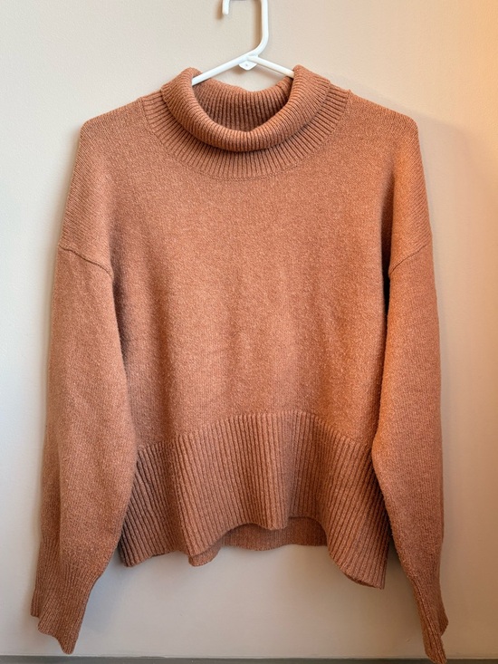 a new day Sweaters - a new day Cozy Cowl Neck Knit Sweater in Tan / Dusty Peach